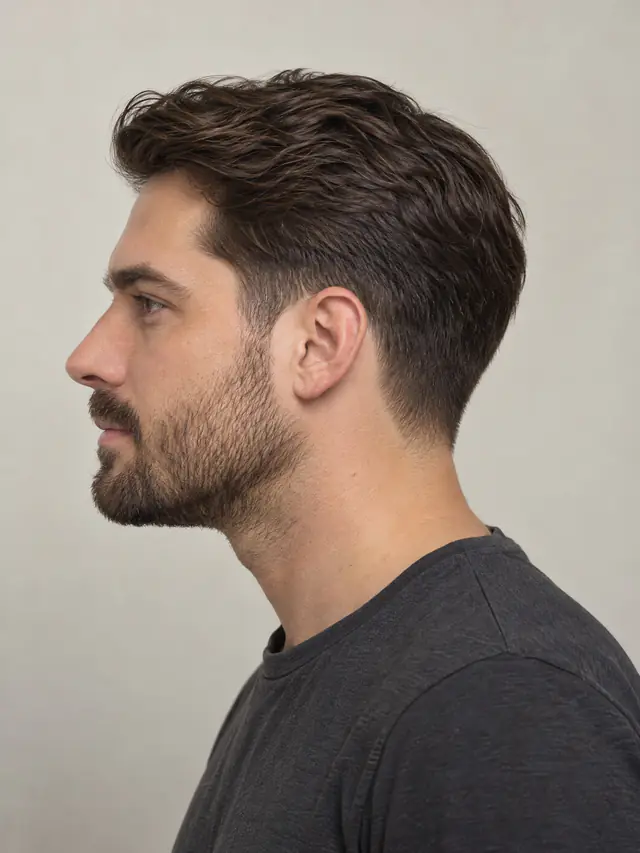 Low taper saç modeli, yandan profil