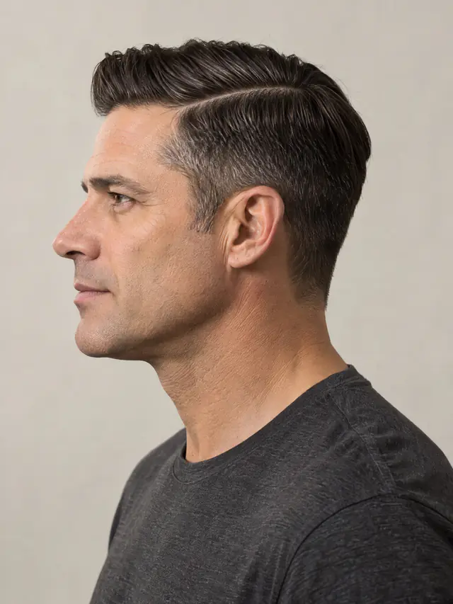Yandan ayrık saç modeli, yandan profil